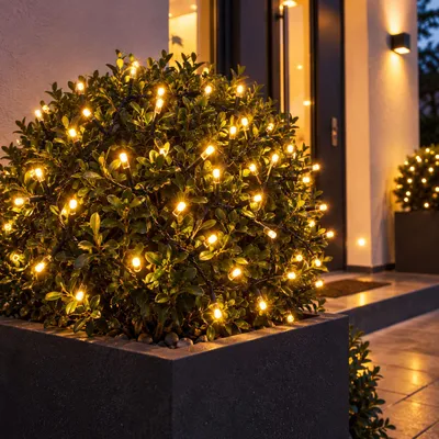 LED Lichterkette für Außen warmweiß Kabel grün 80 LED's