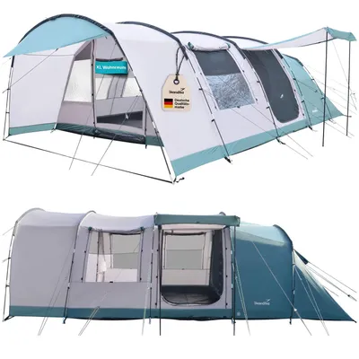 Produktbild von Skandika Tunnelzelt Hafslo 6 XL Sleeper Protect | Campingzelt für 6 Personen, Sleeper Technologie, Eingenähter Zeltboden, Vordach, 5000 mm Wassersäule