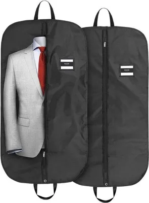 Immagine prodotto di Sacco porta abiti in poliestere nero - Set da 2 - 110 x 60 cm