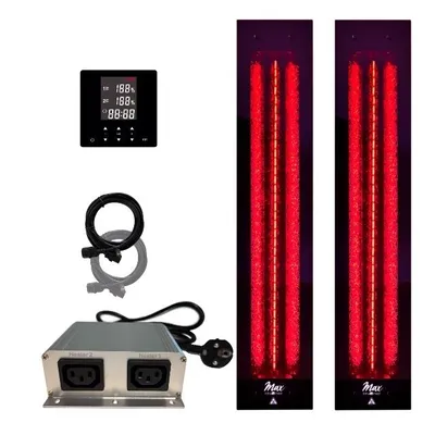 Produktbild von SET Infrarotstrahler 2x InfraROTmed MAX© 500W + icon 2 TOUCH, Rückenstrahler zum Einbau und Nachrüsten, Vollspektrumstrahler Sauna, Rotlichtstrahler
