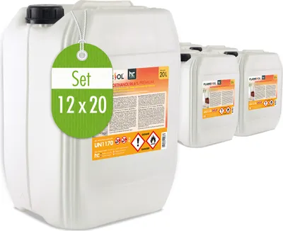 Produktbild von 12x 20 L FLAMBIOL® Bioethanol 96,6% Premium für Ethanolkamin in Kanistern