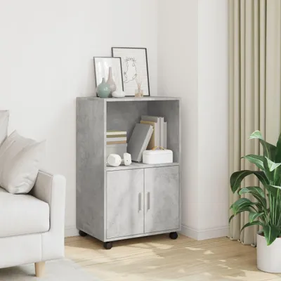 Obrázek produktu pro vidaXL Skříňka na kolečkách betonová šedá 55x40x91 cm materiál na bázi dřeva
