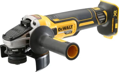 A cordless angle grinder is shown against a white background.