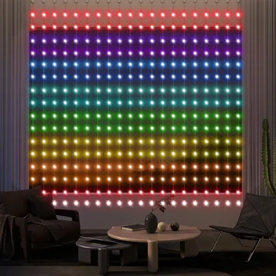 Produktbild von HOMCOM Lichterkette 3×3m 400 LEDs Lichtvorhang mit verstellbare Helligkeit