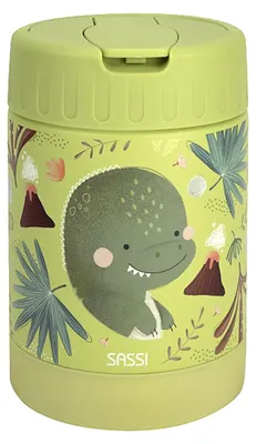 Imagen del producto de Térmico para alimentos para bebés, de acero inoxidable, con motivos de animales - 22 x 7 cm - Verde | de Sassi Junior