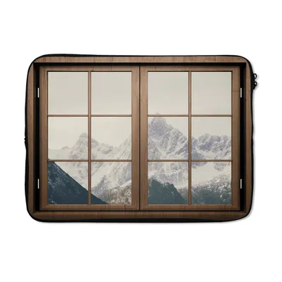 Produktbild von MuchoWow® Laptop Hülle 14 ZollAussicht - Berg - Schnee Laptoptasche - Laptoptasche - Stoßsicher - Schutzhaube