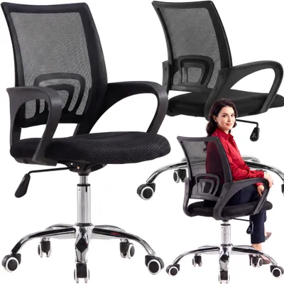 Produktbild von Bürostuhl Schreibtischstuhl Ergonomisch Drehstuhl Chefsessel mit Mesh Netz Gaming Lordosenstütze Rückenlehne Sitz Schwarz Retoo