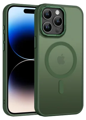 Immagine prodotto di Custodia del telefono cellulare per iPhone 14 Pro Max caso MagSafe compatibile con telaio della fotocamera in metallo Magnet Case TPU bordo di protezione