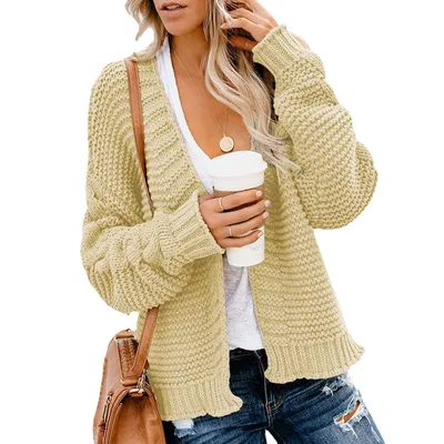 Produktbild von Cardigan Damen-Strickjacke mit langen Ärmeln,vielseitiges ,Strickmantel