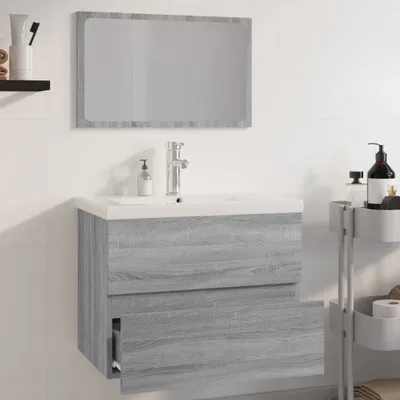 Obrázok produktu pre vidaXL Kúpeľňový nábytok Set Grey Sonoma Drevený materiál