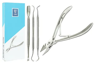 Produktbild von SMI Nagelzange Eckenzange Ecken nagelzange Set Fußpflege Nagelhautschieber Eckenheber 4-tlg., doppelseitiger Nagelheber