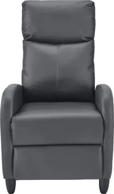 Produktbild von Polstersessel Bregenz Relaxsessel Relaxliege 102x60x92 cm Liegesessel Fernsehsessel Sessel mit verstellbarer Rückenlehne TV Sessel aus Kunstleder Grau [en.casa]