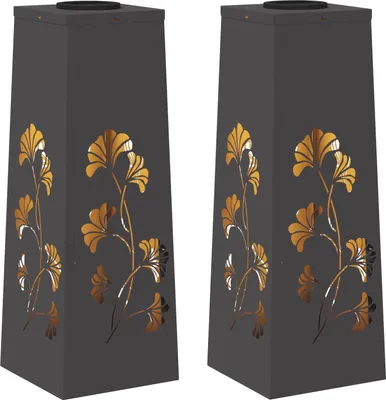 Image de vidaXL Lumière solaire de chemin LED 2 pcs noir acier laminé à froid