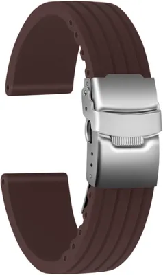 Produktbild von Uhrenarmband Silikon, 20mm/22mm, Schwarz, mit Vouwschließe, für die Uhr