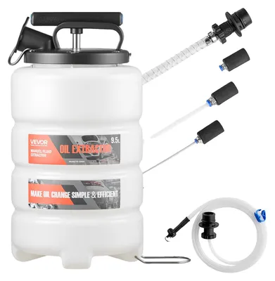 Immagine prodotto di Aspiratore di liquidi VEVOR, capacità 9,5 L, pompa manuale per aspirazione olio con tubo flessibile e prolunghe, sistema di trasferimento dell'olio con serbatoio in HDPE, attrezzo di pompaggio per auto, tosaerba, barche