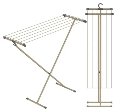 Produktbild von Wäscheständer Wäschetrockner Trockengestell - 90 x 32 x 83 cm - 5,5 m Trockenfläche - Mit Haken - Platzsparend für Badewanne