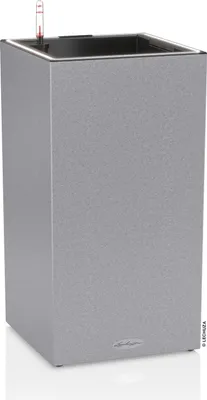 Produktbild von LECHUZA-Pflanzgefäß CANTO Stone 30 LED High Steingrau | mit Bewässerung und Pflanzeinsatz mit LED-Lichtband | Naturstein-Optik |30 x 30 x 56 cm| 13610