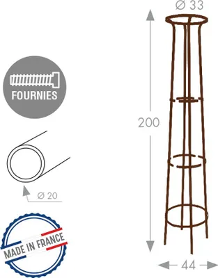 Zdjęcie produktu dla Podpora kolumny postarzana - 44 x 200 cm - Stal epoksydowa