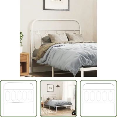 Obrázok produktu pre The Living Store Čelo postele kovové biele 100 cm