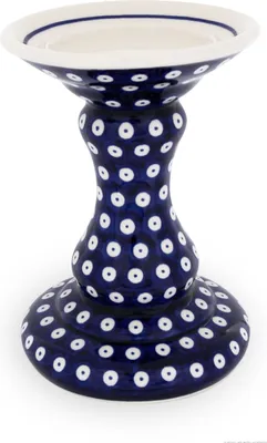 Produktbild von Bunzlauer Keramik Kerzenhalter Kerzenständer Ø13,1cm H19cm mit großer Stellfläche für Stumpenkerzen bis Ø8cm, Dekor 42
