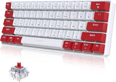 Productafbeelding van Mechanisch Gamingtoetsenbord 60% met 61 Anti-Ghosting Toetsen en Blauwe LED Achtergrondverlichting