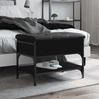 Produktbild von CLORIS Schuhbank Sitzbank Schwarz 62x42x45 cm Holzwerkstoff, 14,4 kg
