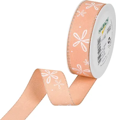 Produktbild von Druckband "Blüte" Apricot/Weiß