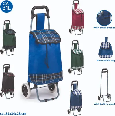 Obrázok produktu pre Nákupná taška na kolieskach zelená so svetlým poklopom ED-249769zesv
