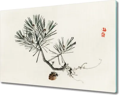Produktbild von Coloray Schneidebrett Herdabdeckplatte 80x52 cm Kochplattenabdeckung Küchenbrett Hackbrett - Zweig Blume