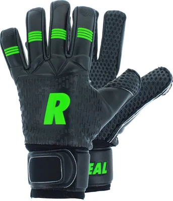 Produktbild von Real Duo Torwarthandschuhe Kinder - Schwarz / Neongrün | Größe: 6