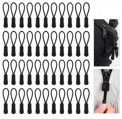 Immagine prodotto di INF Tirazip rimovibili (50 pezzi)  Cursori per cerniera in PVC Nero