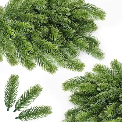 Image de Branches de sapin artificiels pour travaux manuels, 50 pièces, 10 cm. Décorations de branches de sapin artificielles pour la décoration de Noël