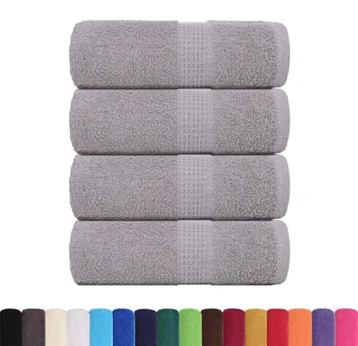Image de vidaXL Serviettes pour invités FROGN, lot de 4, gris, 30 x 50 cm, 360 g/m²
