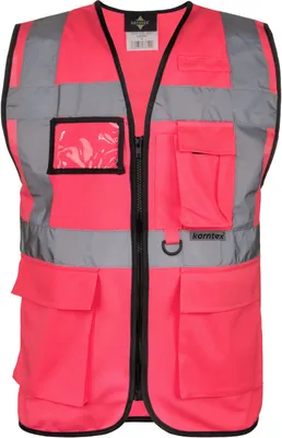 Immagine prodotto di Korntex KXMF | Gilet di segnalazione multifunzione Executive - Colore: Rosa neon - Taglia: S