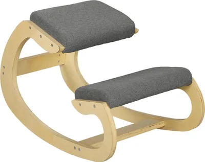 Produktbild von Ergonomischer Kniehocker, Schaukelnder Kniestuhl, Schreibtischstuhl für Homeoffice, zur Verbesserung der Körperhaltung, Grau