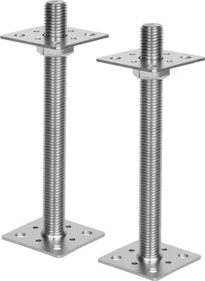 Produktbild von Vigevee Verstellbare Stützenfüße 2 Stück, 30–250 mm, Stahl mit Befestigungsschrauben Silber