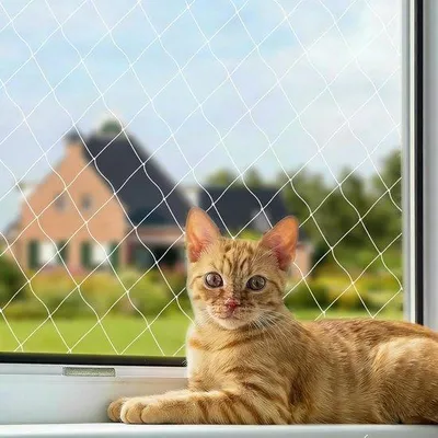 Productafbeelding van Kattennet Balkon - Veiligheidsnet Kat - Katten Veilig Houden - Op Maat Te Snijden - 3 x 8 Meter - Wit