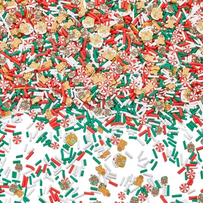 100 g Glitzerstreuteile Polymer Clay, Weihnachtssüßigkeiten, DIY