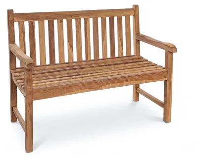 Produktbild von Massive Teakholzbank „Picadelly“ 120 cm Gartenbank 2-Sitzer mit Armlehne