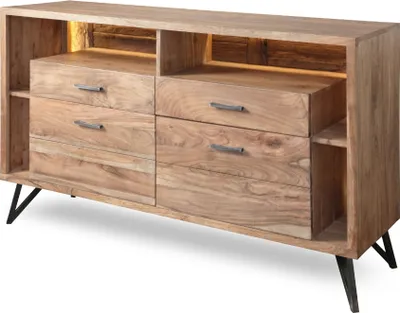Produktbild von HUDSON Kommode 2 Türen / 2 Schubladen / 4 Ablagen / Licht