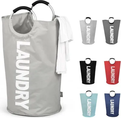 Produktbild von DOKEHOM 125L Großer faltbarer Wäschesack Grau XL 600D Oxfordstoff Stand Up Design