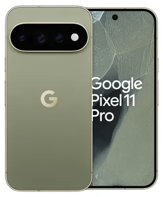 Image de Google Pixel 11 Pro, résolution 1280 x 2856 pixels, 12 Go de RAM, 256 Go de stockage, appareil photo 50 mégapixels, système d'exploitation Android 17, couleur : olive