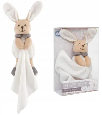 Produktbild von Weiches Velours-Kaninchen Kuscheltier für Babys-Waschmaschinenfest, zum Kuscheln