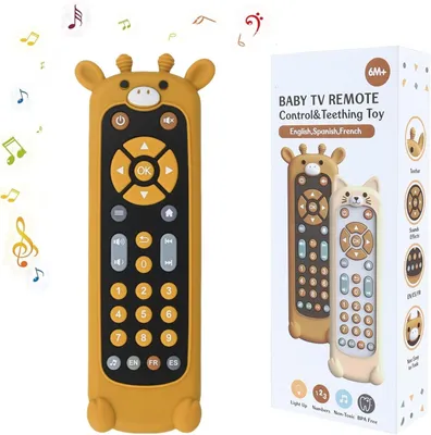 Image de Télécommande en silicone Montessori pour bébés de 6 à 9 mois - Jeux musicaux pour enfants de 1 an - Jeux éducatifs Montessori