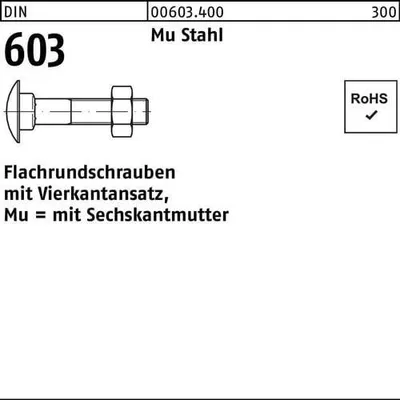 Produktbild von Reyher  Flachrundschrauben DIN 603 Mu St. M 12 x 120 (50 Stück)