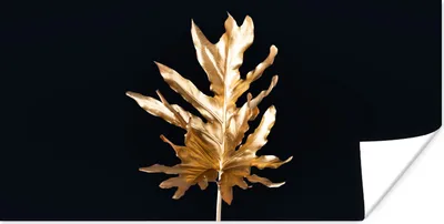 Produktbild von MuchoWow® Poster Blätter - Gold - Herbst - Natur - Luxus 120x60 cm - Bild
