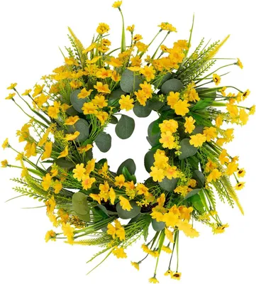 Produktbild von Einzigartiger Frühlingskranz – Handgefertigter Blumenkranz – Familientreffen – Türdekoration – Außendekoration