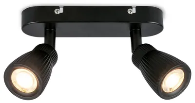 Produktbild von Briloner LED Deckenlampe Schwenkbar 20 cm 7W 800lm 3000K Warmweiß 2-flammig Schwarz - Deckenstrahler Wohnzimmer Flur Küche Büro