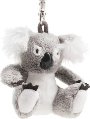 A plush koala toy with a keychain attachment.