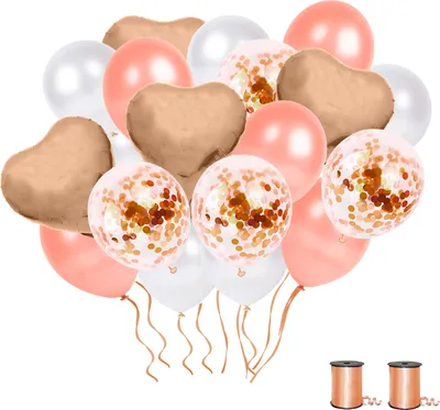 Produktbild von Happy Birthday Luftballon Party Set Rosegold, 48 tlg.